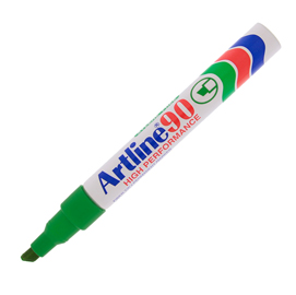 Marcatore artline a 90 permanente punta scalpello verde