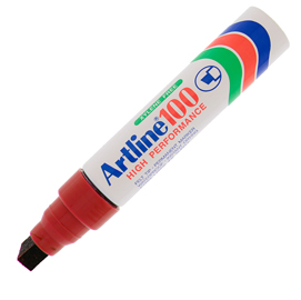 Marcatore artline a 100 permanente punta scalpello jumbo rosso