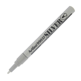 Marcatore artline a 990 punta tonda fine a vernice argento