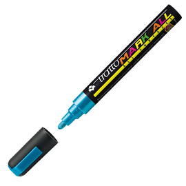Marcatore mark all punta tonda blu metal tratto