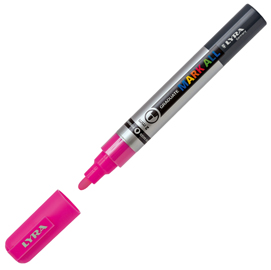 Marcatore graduate mark all punta tonda rosa fluo lyra