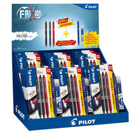 Multipack 3+1 frixion clicker e set 3 refill - pilot - espositore 24 pezzi