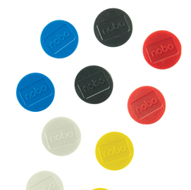 Magneti - Ø38 mm - colori assortiti - nobo - conf. 10 pezzi