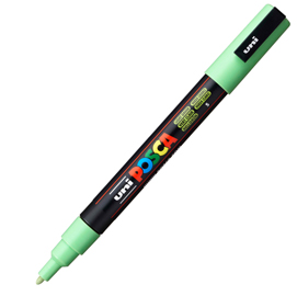 Marcatore uni posca pc3m - punta fine 0,9 - 1,3 mm - verde chiaro - uni mitsubishi