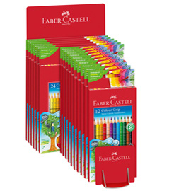 Matite colorate nuova color grip - assortiti - faber-castell - espositore 10 + 6 astucci