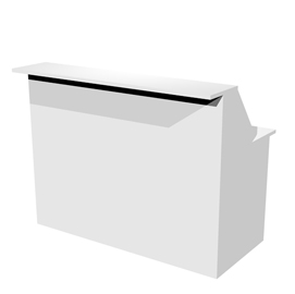 Modulo reception sopralzo+desktop 140x76x117cm bianco/bianco - prestige