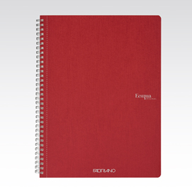 Maxiquaderno ecoqua original - spiralato - a4 - 90 gr - 5 mm - 70 fogli - rosso scuro - fabriano