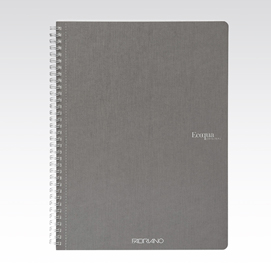 Maxiquaderno ecoqua original - spiralato - a4 - 90 gr - 1 rigo - 70 fogli - antracite - fabriano