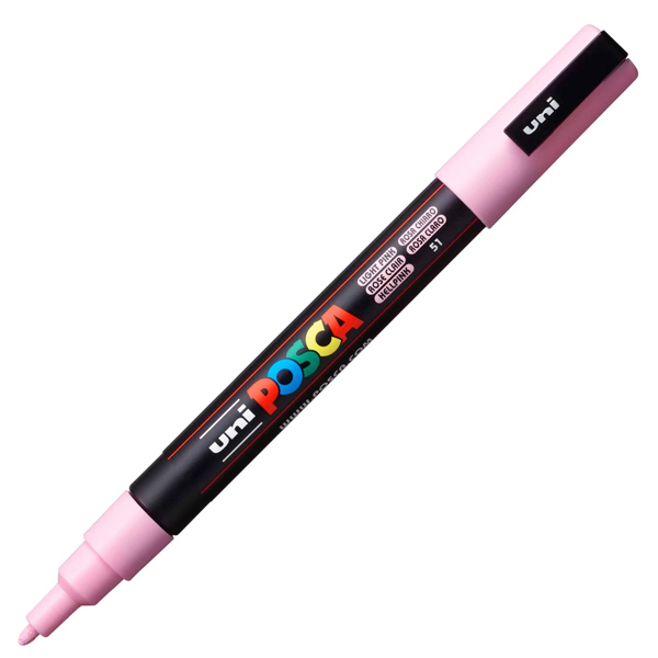 Marcatore a base d'acqua uni posca pc5m - punta media da 1,8 a 2,5 mm - rosa chiaro - uni mitsubishi