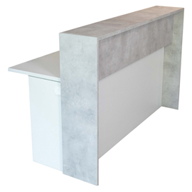 Modulo reception lineare welcome in - 124 x 81 x 109 cm - bianco/cemento - linekit