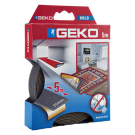 Nastro adesivo antiscivolo hold per tappeti e moquette 25mm x 5mt geko