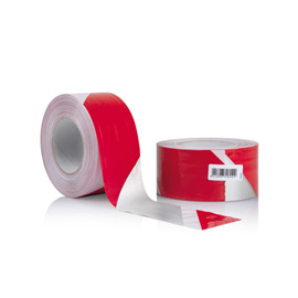 Nastro segnaletico signal 70mm x 100mt bianco/rosso riflettente geko