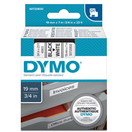 Nastro dymo tipo d1 (19mmx7mt) nero/bianco 458030