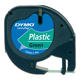 Nastro in plastica dymo letratag 12mmx4m verde 912040