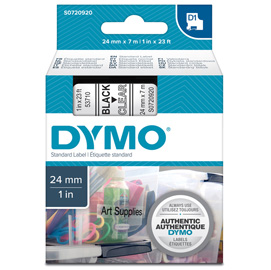 Nastro dymo tipo d1 (24mmx7mt) nero/trasparente 537100