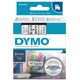 Nastro dymo tipo d1 (24mmx7mt) nero/bianco 537130