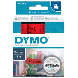 Nastro dymo tipo d1 (24mmx7mt) nero/rosso 537170