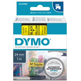 Nastro dymo tipo d1 (24mmx7mt) nero/giallo 537180