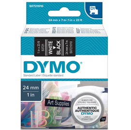 Nastro dymo tipo d1 (24mmx7mt) bianco/nero 537210