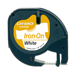 Nastro dymo letratag 12mmx2m bianco da stirare