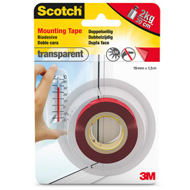 Nastro biadesivo 19mmx1,5mt extra-forte trasparente scotch