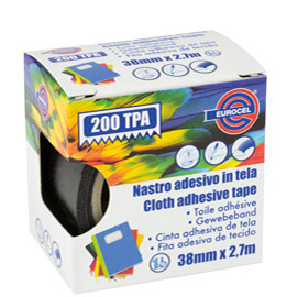 Nastro adesivo telato tpa nero 200 38mmx2,7mt eurocel