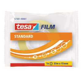 Nastro adesivo tesafilm - 33 m x 15 mm - trasparente - confezionato singolarmente - tesa
