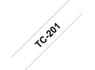 Nastro brother tc-201 12mm bianco/scritta nero
