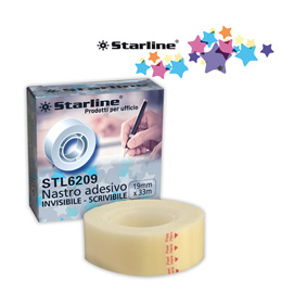 Nastro adesivo 19mmx33mt scrivibile e invisibile starline
