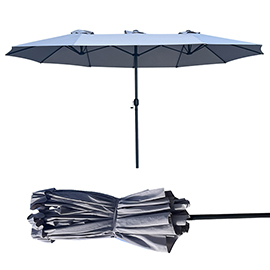Ombrellone trio ovale - 2,7 x 4,5 m - antracite  - garden friend