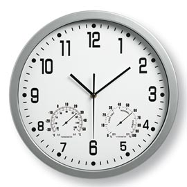 Orologio weather station diam. 35cm bianco art.3217