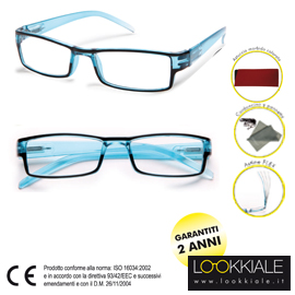 Occhiale diottrie +3,50 mod. Elite azzurro lokkiale