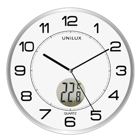 Orologio da parete Ø30,5cm con termometro tempus unilux