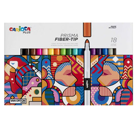 Pennarello prisma - punta 3,7 mm - colori assortiti - carioca plus - conf. 18 pezzi