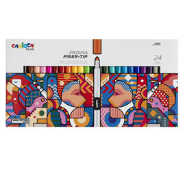 Pennarello prisma - punta 3,7 mm - colori assortiti - carioca plus - conf. 24 pezzi