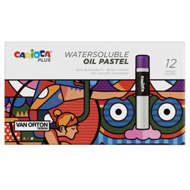 Pastello a olio - lunghezza 60 mm - colori assortiti - carioca plus - conf. 12 pezzi