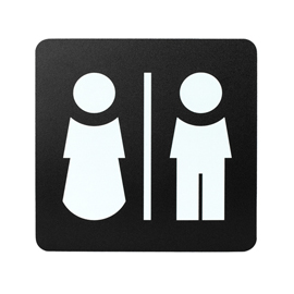 Pittogramma adesivo - toilette uomo/donna - 16 x 16 cm - pvc - nero/bianco - stilcasa