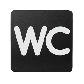 Pittogramma adesivo - wc - 16 x 16 cm - pvc - nero/bianco - stilcasa