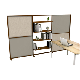 Parete divisioria/libreria tetrix premontata - profilo corten