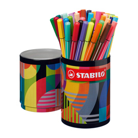 Pennarello pen 68 arty - colori assortiti - stabilo - barattolo 45 pezzi
