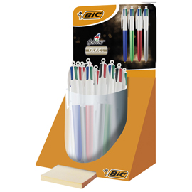 Penna sfera scatto multifunzione 4 colors glace' - punta 1,0 mm - colori assortiti - bic - expo 40 pezzi