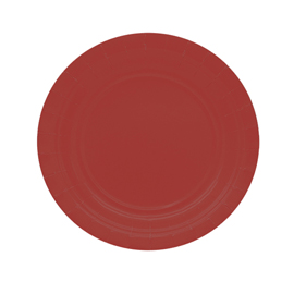 Piatti piani ecocolor - Ø18cm - biodegradabile - rosso intenso - big party - conf. 25 pezzi
