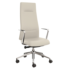 Poltrona direzionale bull bua - con braccioli fissi - panna - unisit