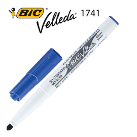 Pennarello velleda 1741 punta tonda whiteboard blu bic®