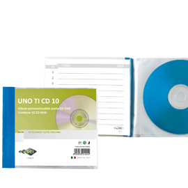 Porta cd dvd personalizzabile unoti cd 10 125x120mm sei rota