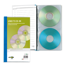 Porta cd dvd personalizzabile unoti cd 20 125x120mm sei rota