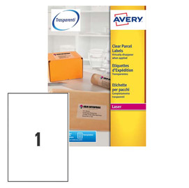 Poliestere adesivo l7567 trasparente 25fg a4 210x297mm (1et/fg) laser avery