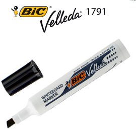 Pennarello velleda 1791 punta scalpello whiteboard nero bic®