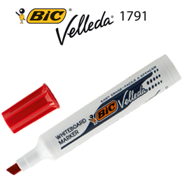 Pennarello velleda 1791 punta scalpello whiteboard rosso bic®
