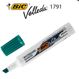 Pennarello velleda 1791 punta scalpello whiteboard verde bic®